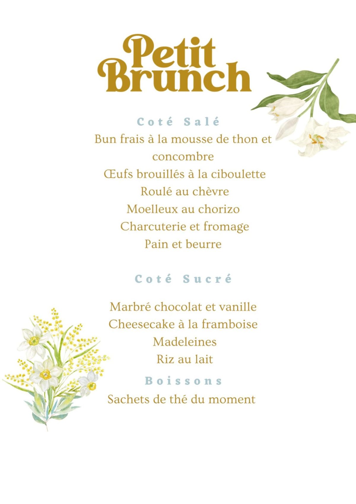 Brunch du Dimanche 14 juin pour 2 personnes